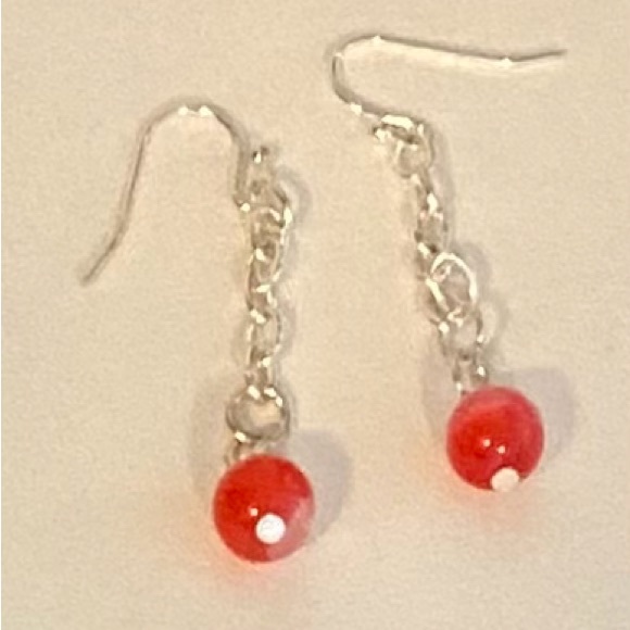 Jade 8mm gemstone earrings NEW - Picture 6 of 7